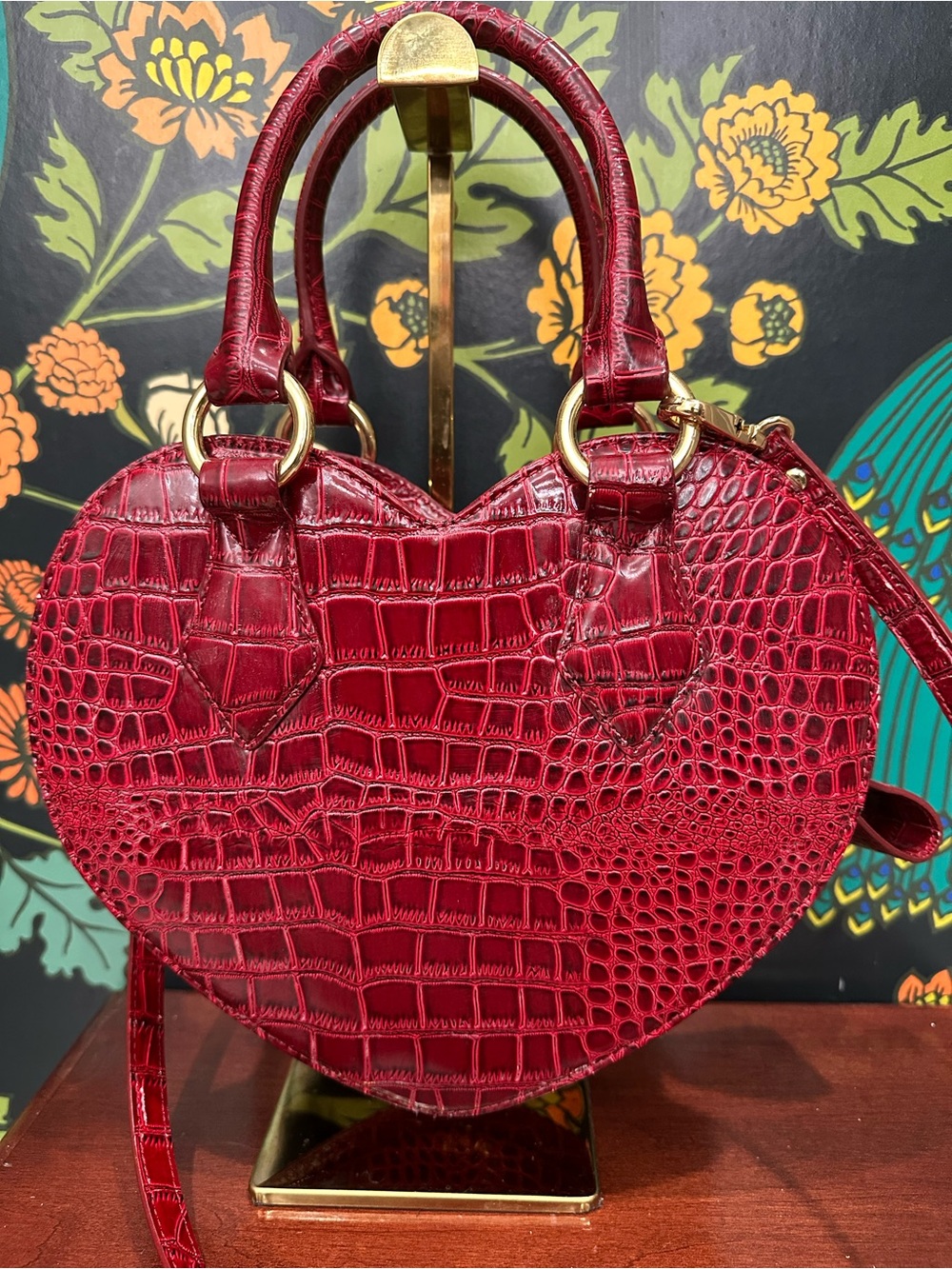 Vivienne Westwood Vintage Chancery Orb Heart Bag Red Croc Embossed Crossbody - Picture 12 of 15